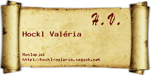 Hockl Valéria névjegykártya