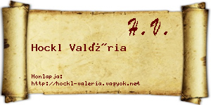 Hockl Valéria névjegykártya